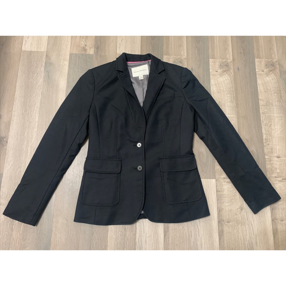 Banana Republic Work Sleek Straight Jacket 2-Button Blazer Women's Size 4